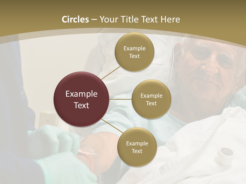 An Old Man In A Hospital Bed With A Nurse PowerPoint Template