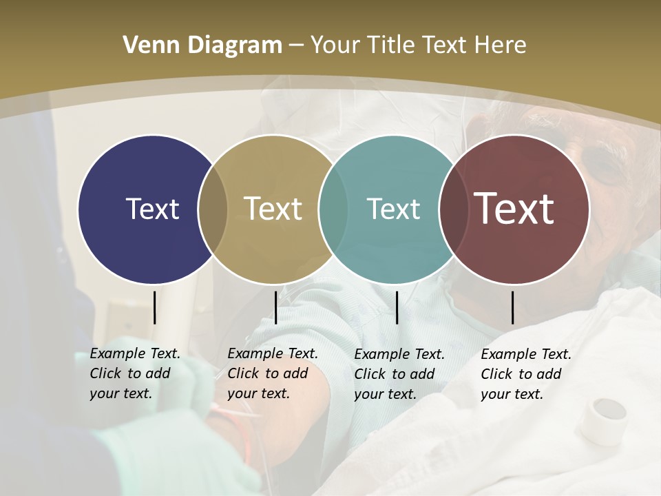 An Old Man In A Hospital Bed With A Nurse PowerPoint Template