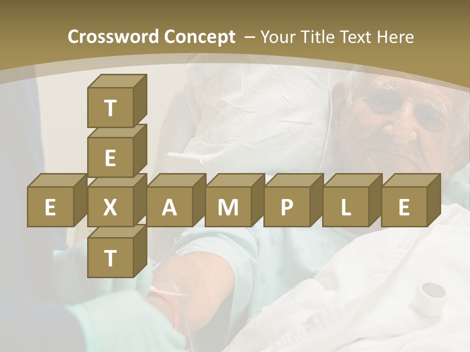 An Old Man In A Hospital Bed With A Nurse PowerPoint Template