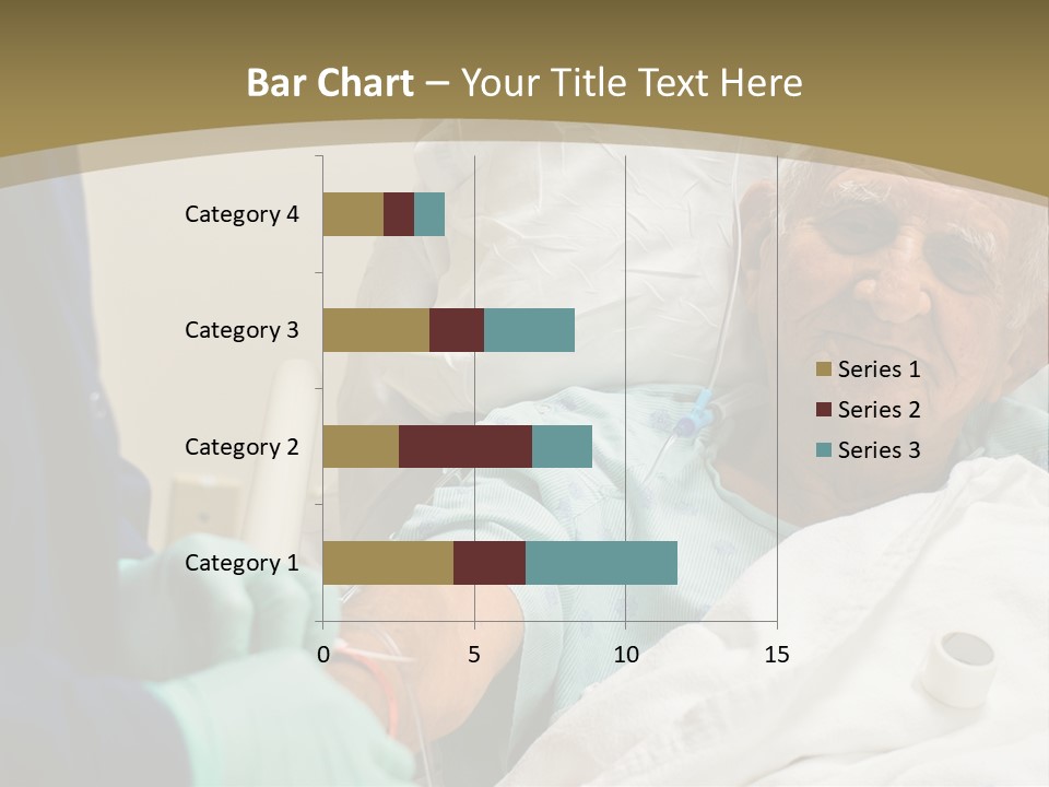 An Old Man In A Hospital Bed With A Nurse PowerPoint Template