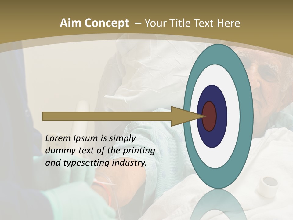 An Old Man In A Hospital Bed With A Nurse PowerPoint Template