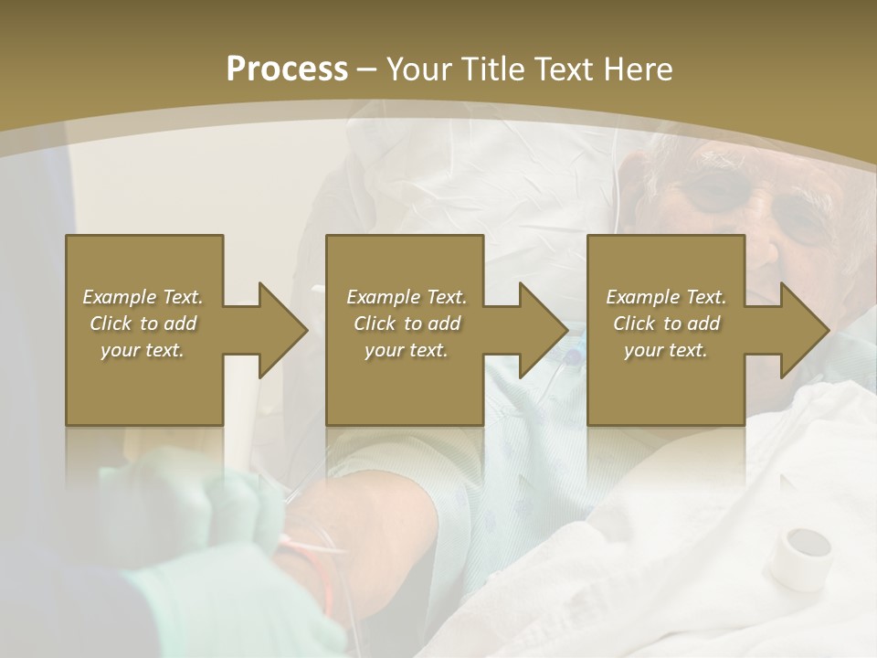 An Old Man In A Hospital Bed With A Nurse PowerPoint Template