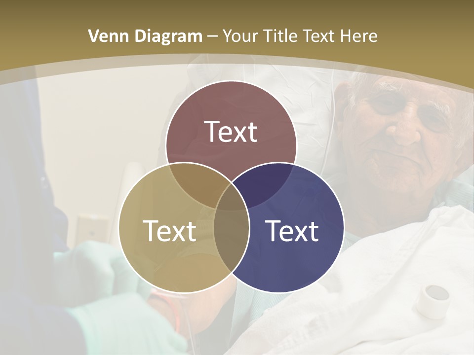 An Old Man In A Hospital Bed With A Nurse PowerPoint Template