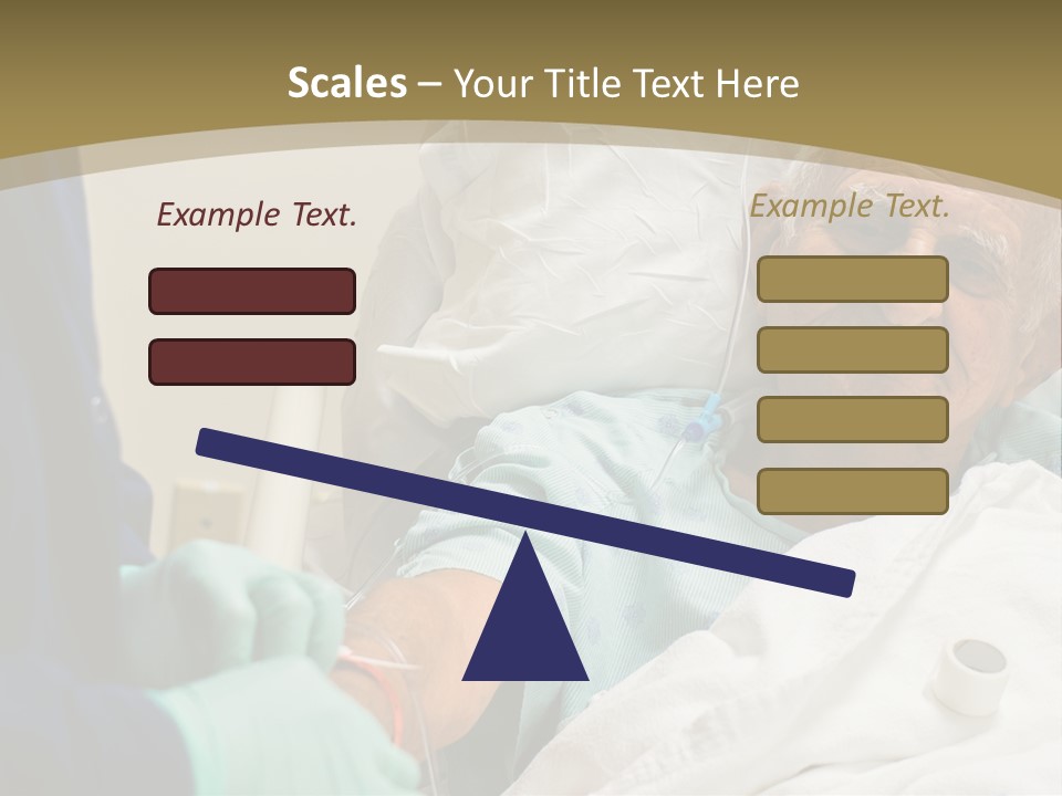An Old Man In A Hospital Bed With A Nurse PowerPoint Template