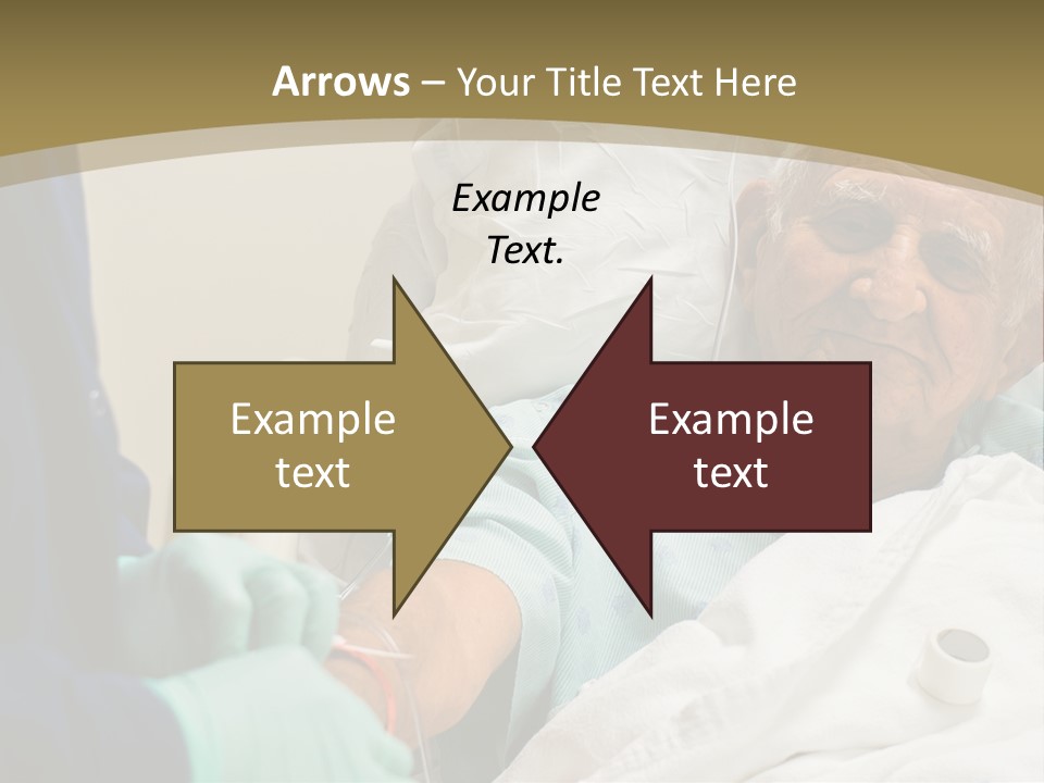 An Old Man In A Hospital Bed With A Nurse PowerPoint Template