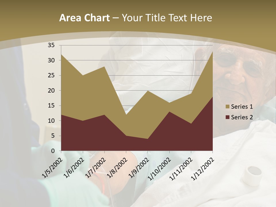 An Old Man In A Hospital Bed With A Nurse PowerPoint Template