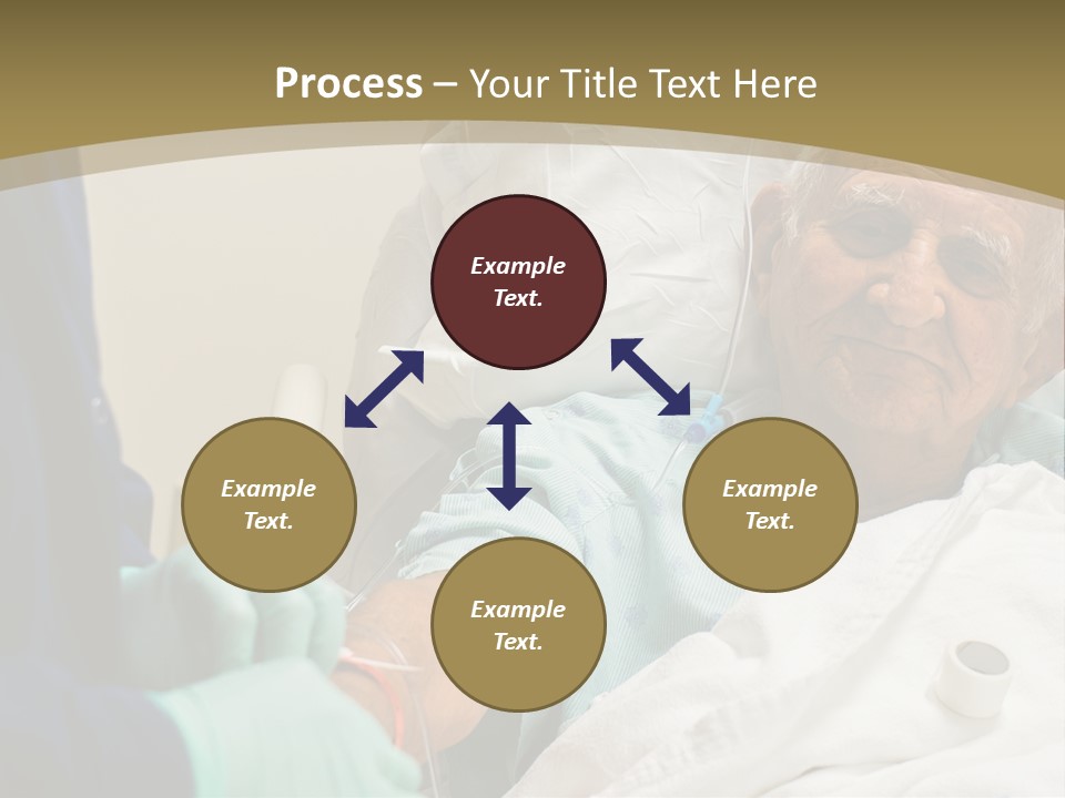 An Old Man In A Hospital Bed With A Nurse PowerPoint Template