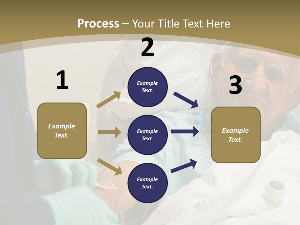 An Old Man In A Hospital Bed With A Nurse PowerPoint Template