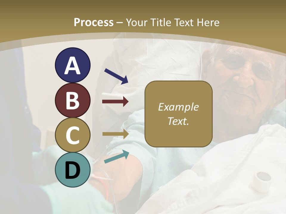 An Old Man In A Hospital Bed With A Nurse PowerPoint Template