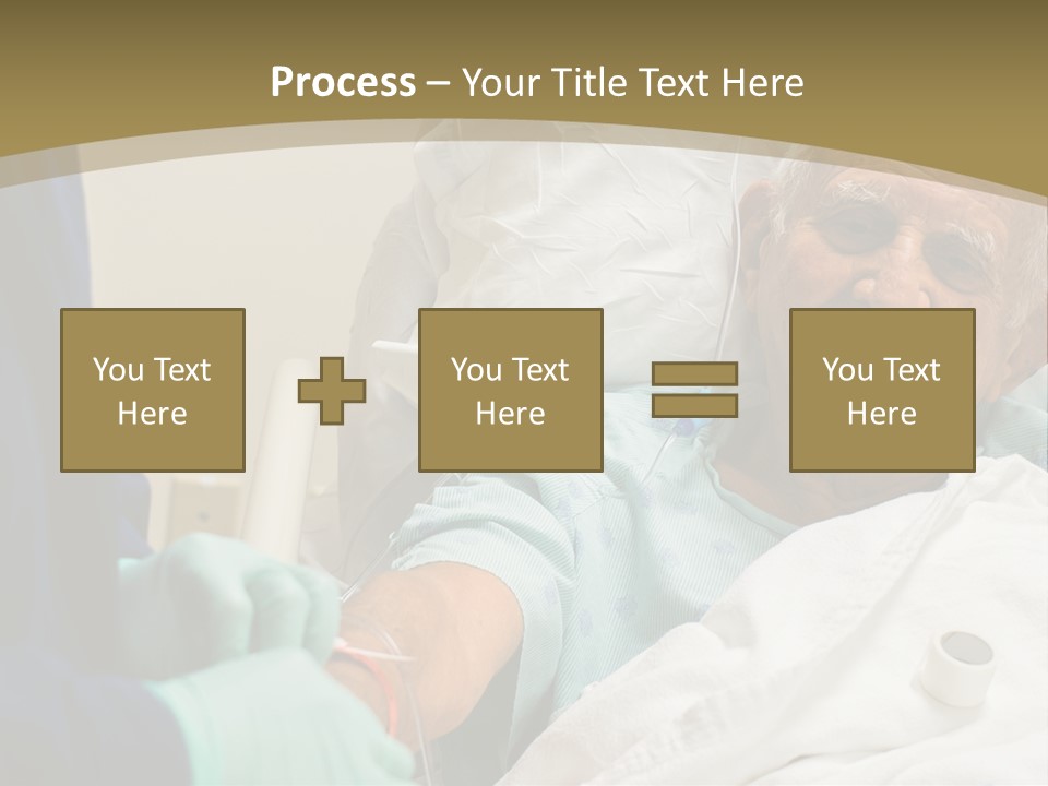 An Old Man In A Hospital Bed With A Nurse PowerPoint Template