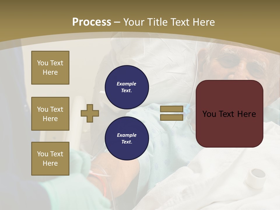 An Old Man In A Hospital Bed With A Nurse PowerPoint Template