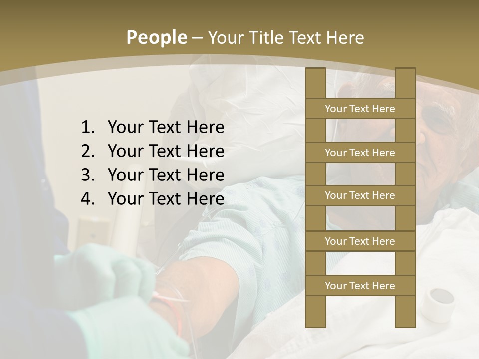 An Old Man In A Hospital Bed With A Nurse PowerPoint Template
