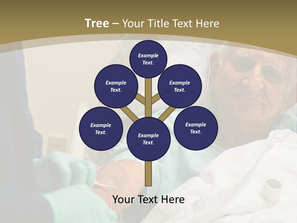An Old Man In A Hospital Bed With A Nurse PowerPoint Template
