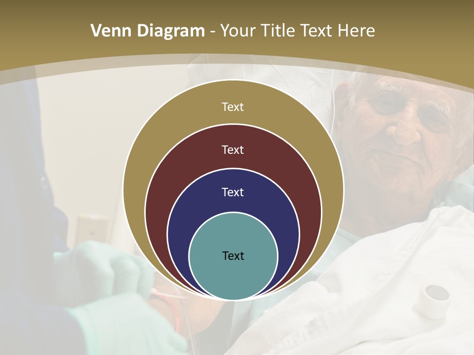 An Old Man In A Hospital Bed With A Nurse PowerPoint Template