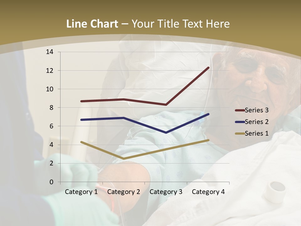 An Old Man In A Hospital Bed With A Nurse PowerPoint Template