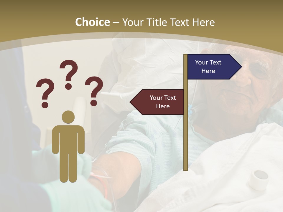 An Old Man In A Hospital Bed With A Nurse PowerPoint Template