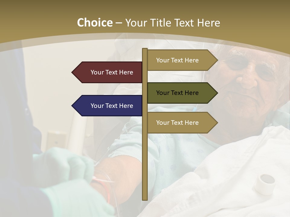 An Old Man In A Hospital Bed With A Nurse PowerPoint Template