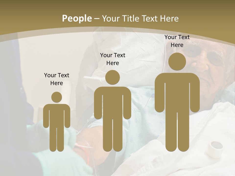 An Old Man In A Hospital Bed With A Nurse PowerPoint Template