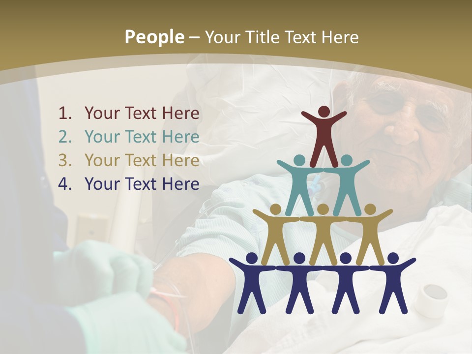 An Old Man In A Hospital Bed With A Nurse PowerPoint Template