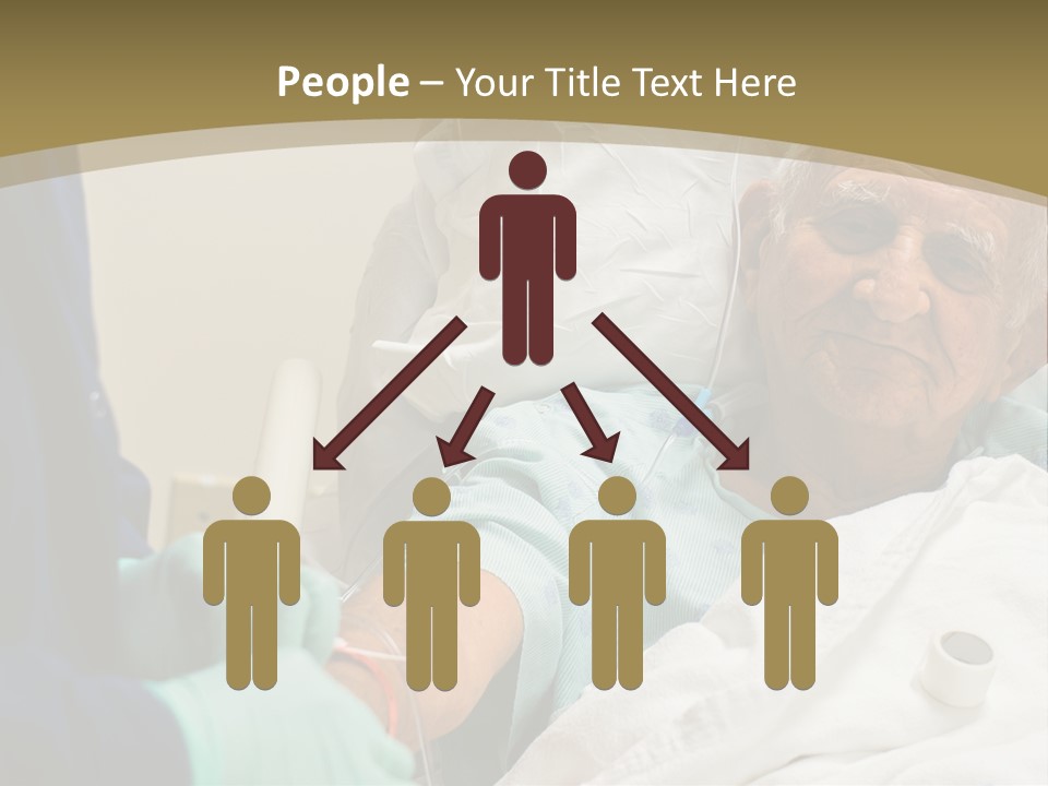 An Old Man In A Hospital Bed With A Nurse PowerPoint Template
