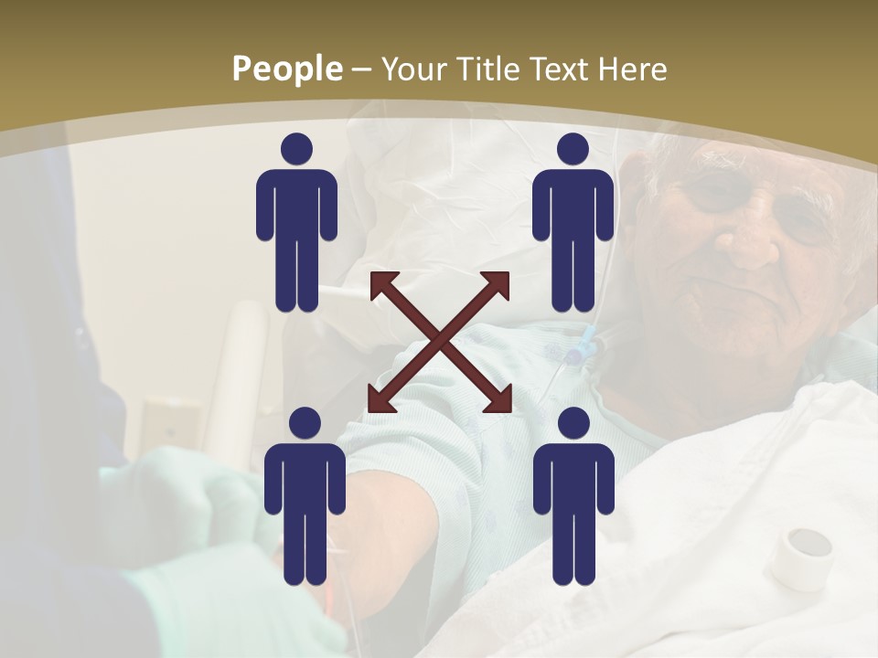 An Old Man In A Hospital Bed With A Nurse PowerPoint Template