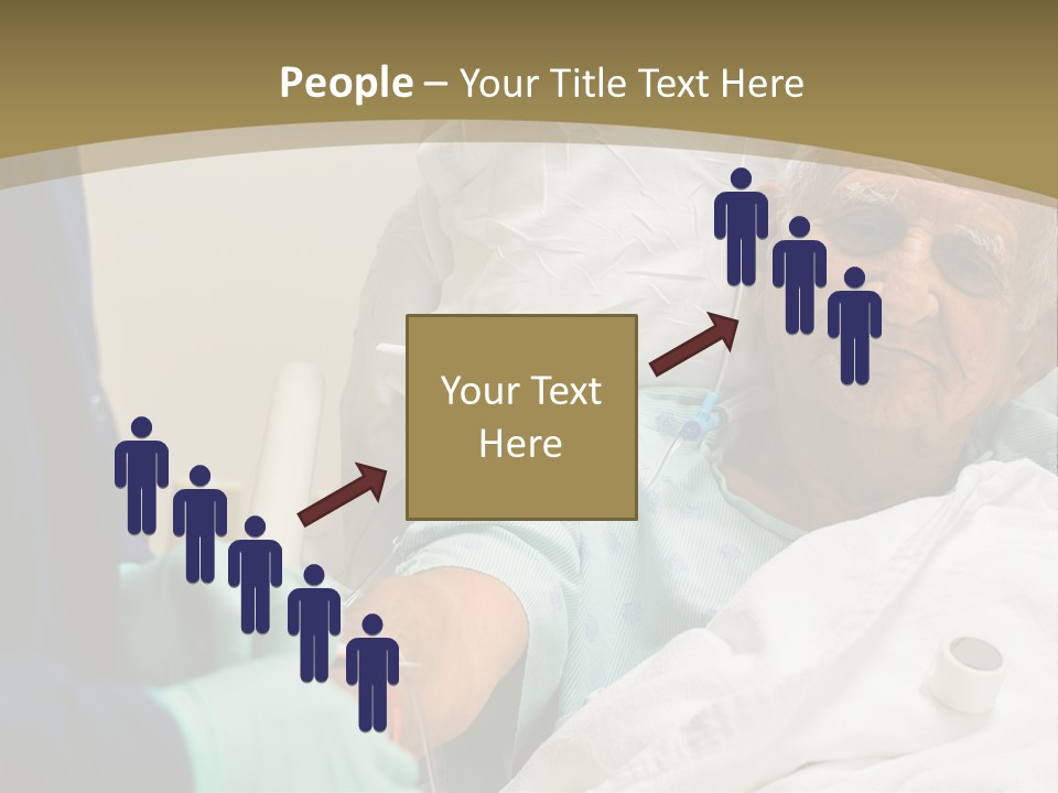 An Old Man In A Hospital Bed With A Nurse PowerPoint Template