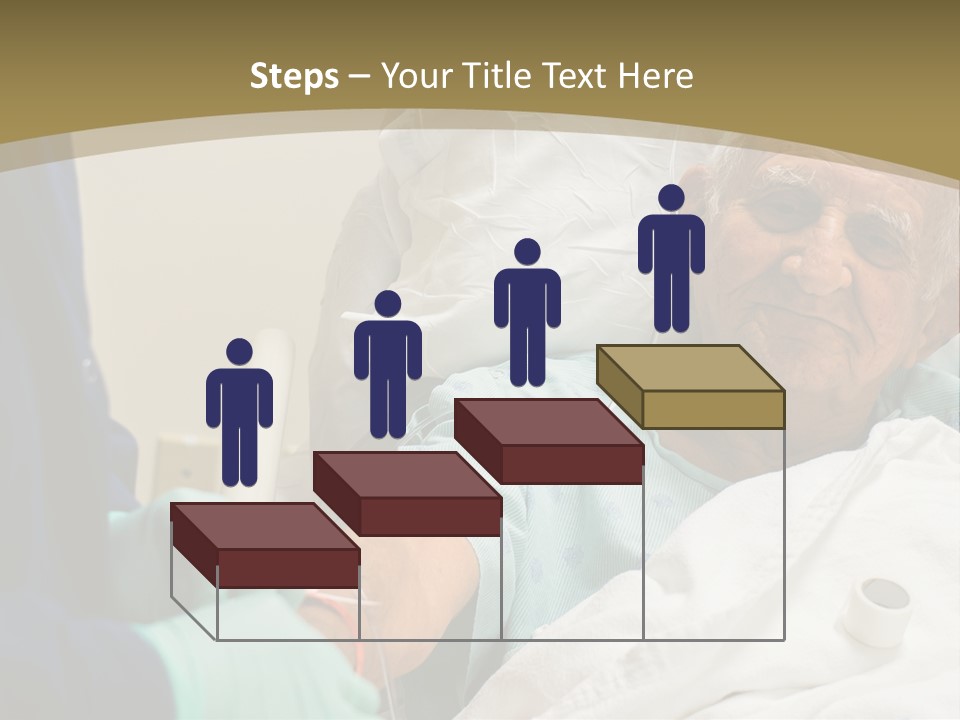 An Old Man In A Hospital Bed With A Nurse PowerPoint Template