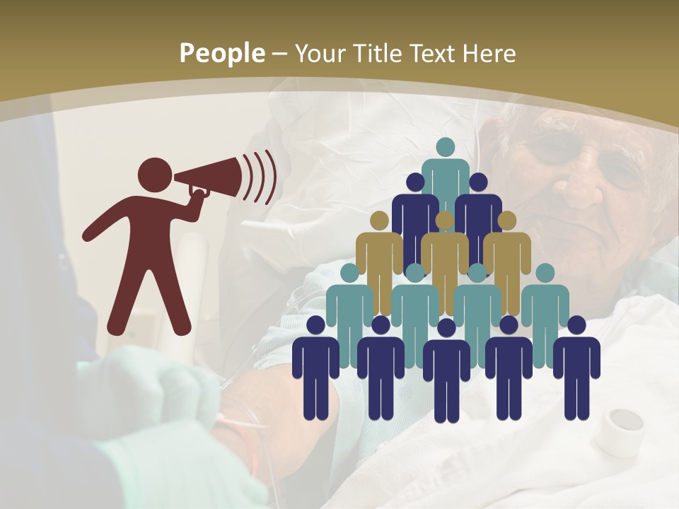 An Old Man In A Hospital Bed With A Nurse PowerPoint Template