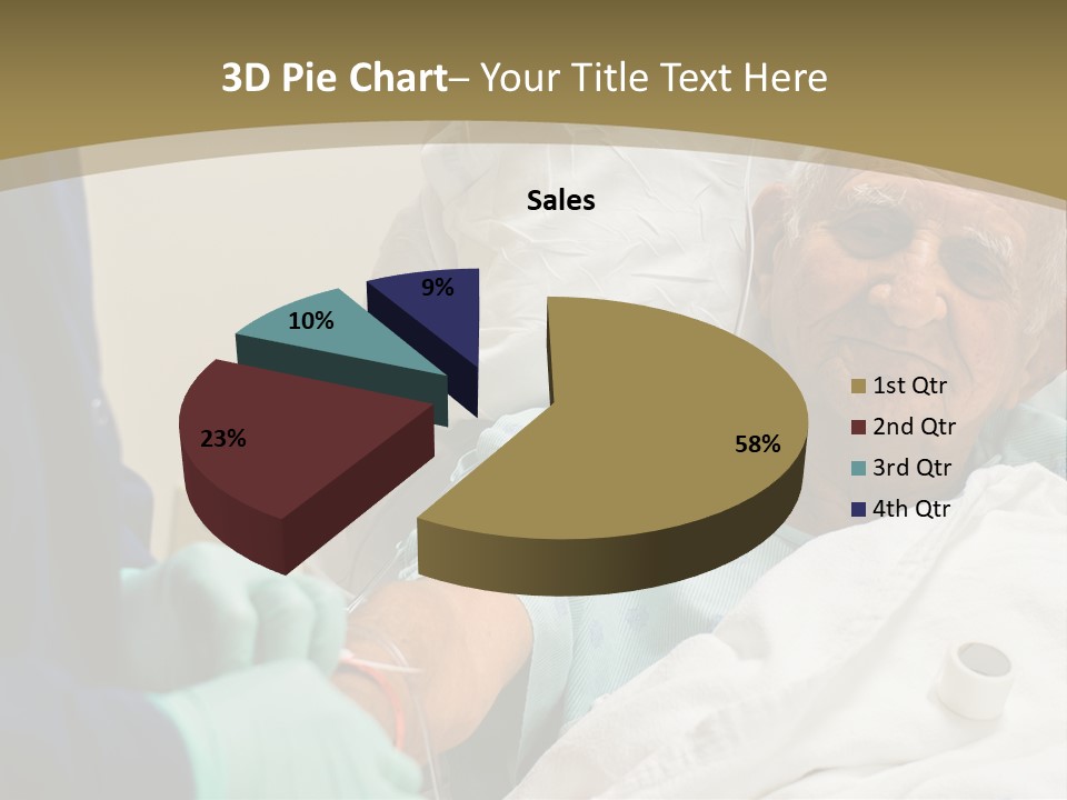 An Old Man In A Hospital Bed With A Nurse PowerPoint Template