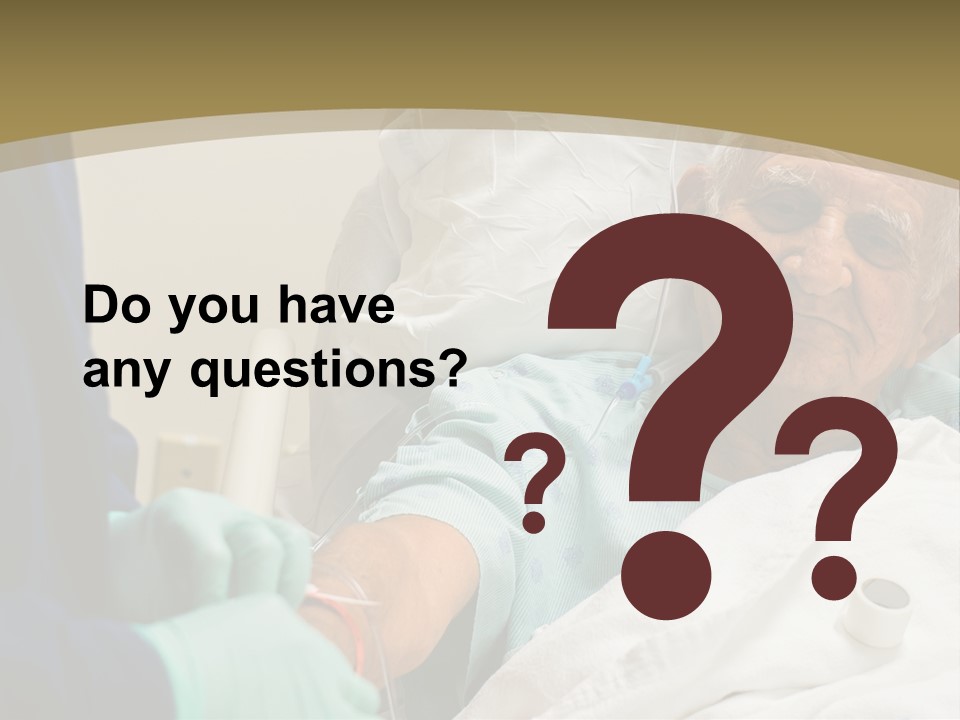 An Old Man In A Hospital Bed With A Nurse PowerPoint Template