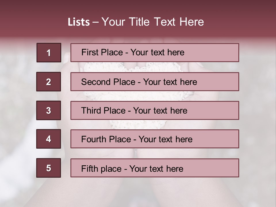 Rice Neglected Survive PowerPoint Template