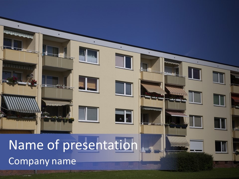 Housing Brick Exterior PowerPoint Template