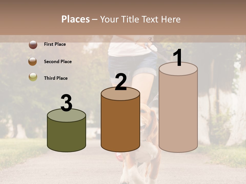 A Woman Running With A Dog On A Leash PowerPoint Template