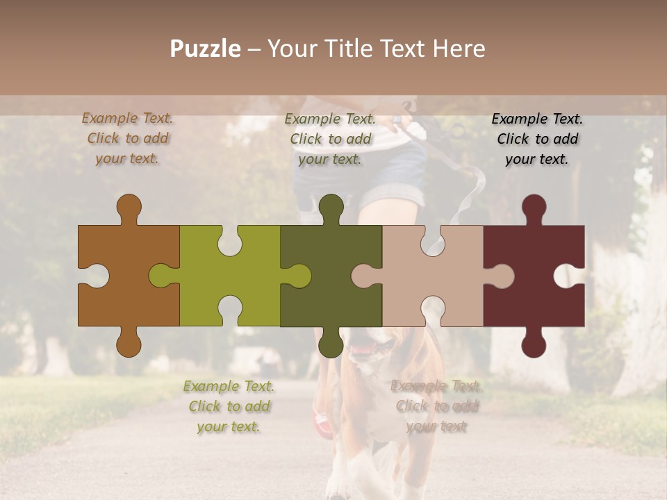 A Woman Running With A Dog On A Leash PowerPoint Template