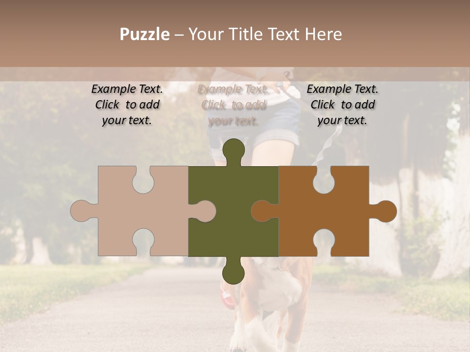 A Woman Running With A Dog On A Leash PowerPoint Template