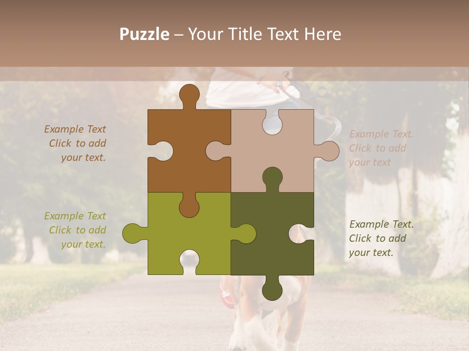 A Woman Running With A Dog On A Leash PowerPoint Template