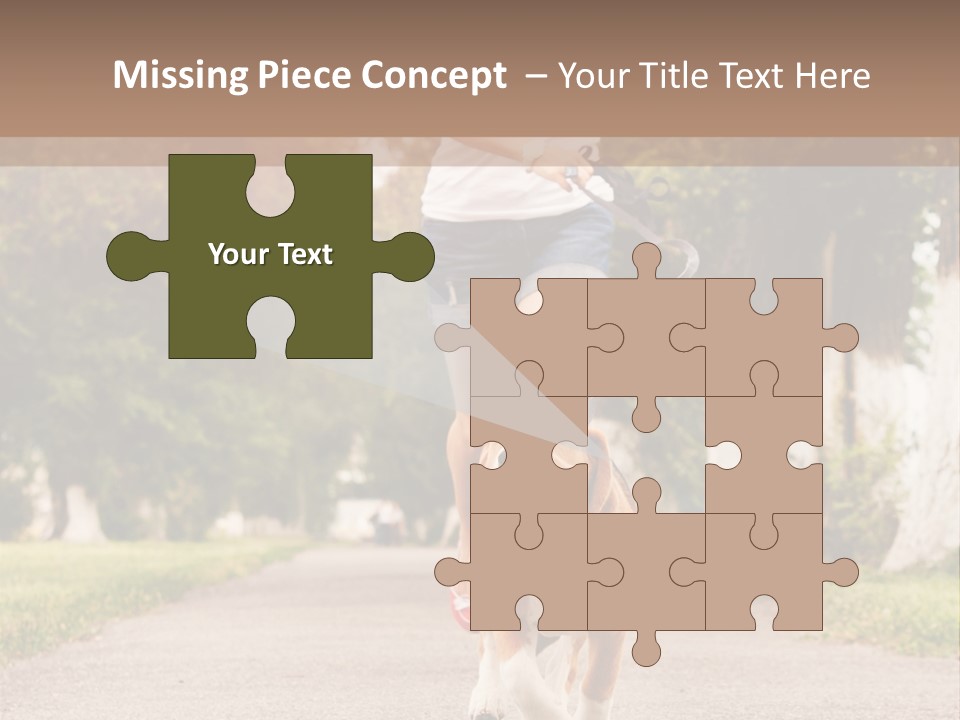 A Woman Running With A Dog On A Leash PowerPoint Template