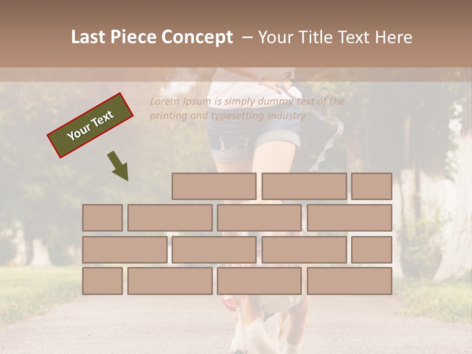 A Woman Running With A Dog On A Leash PowerPoint Template