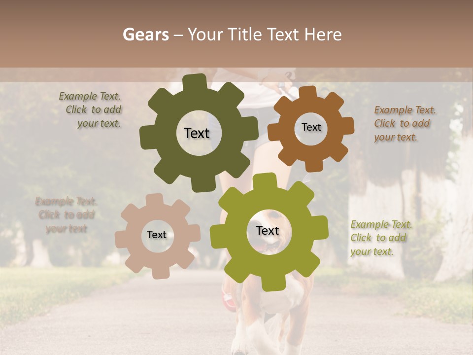 A Woman Running With A Dog On A Leash PowerPoint Template