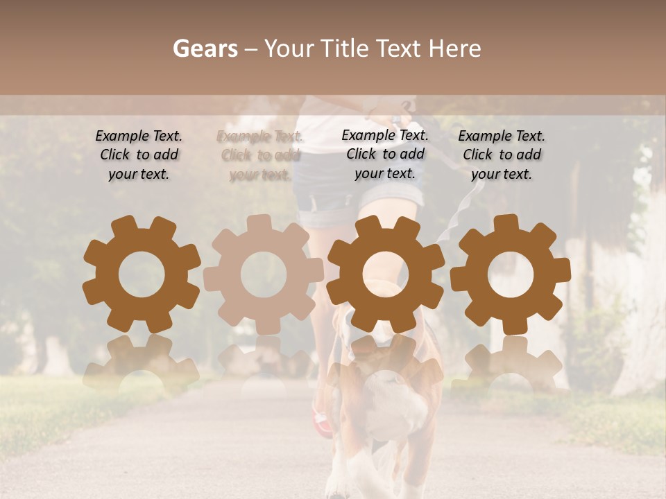 A Woman Running With A Dog On A Leash PowerPoint Template