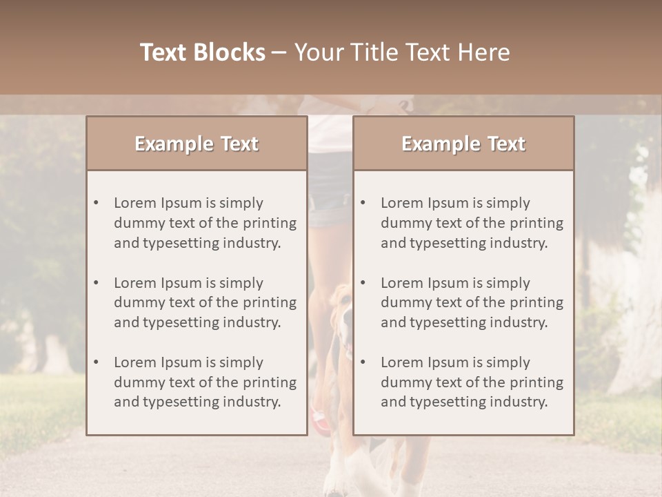 A Woman Running With A Dog On A Leash PowerPoint Template