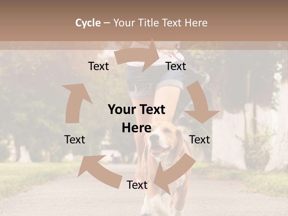 A Woman Running With A Dog On A Leash PowerPoint Template