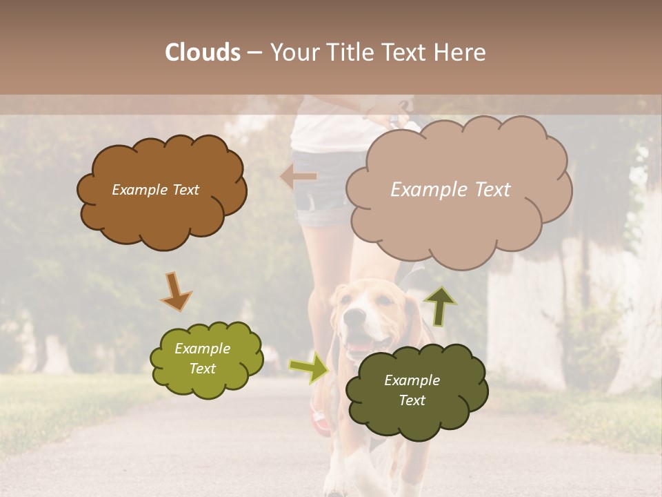 A Woman Running With A Dog On A Leash PowerPoint Template