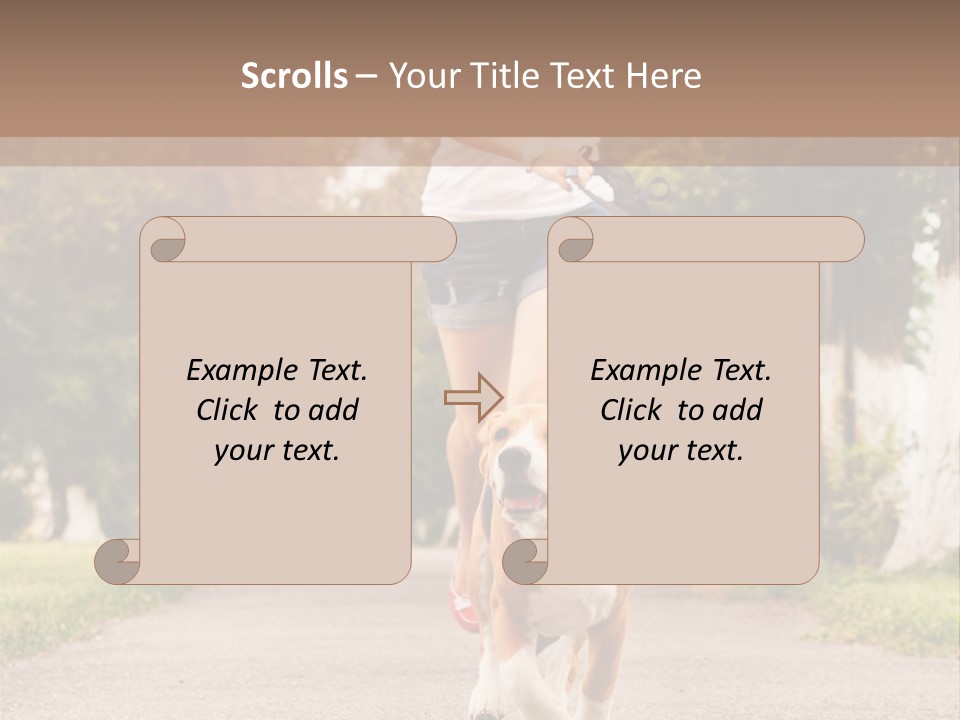 A Woman Running With A Dog On A Leash PowerPoint Template