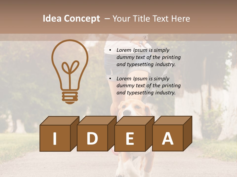 A Woman Running With A Dog On A Leash PowerPoint Template