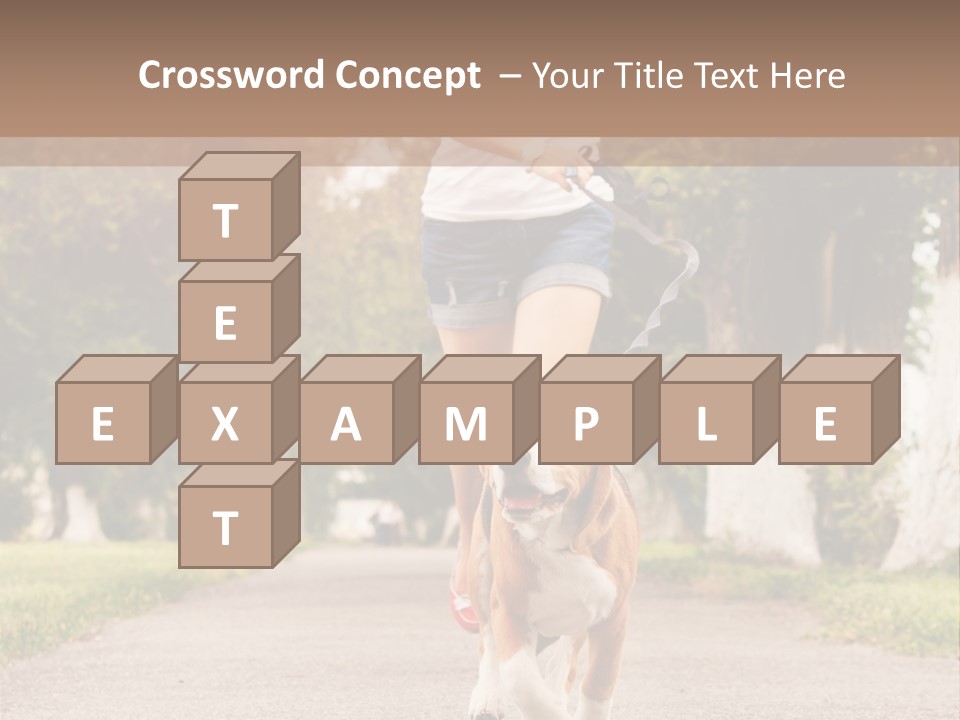 A Woman Running With A Dog On A Leash PowerPoint Template