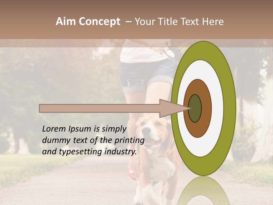 A Woman Running With A Dog On A Leash PowerPoint Template