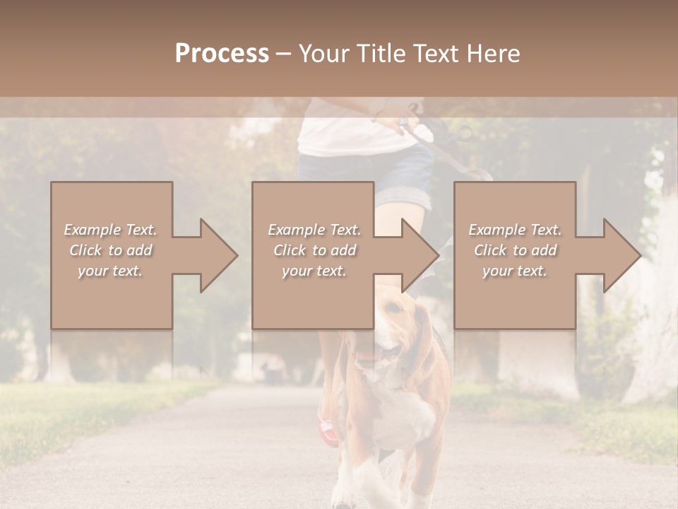 A Woman Running With A Dog On A Leash PowerPoint Template