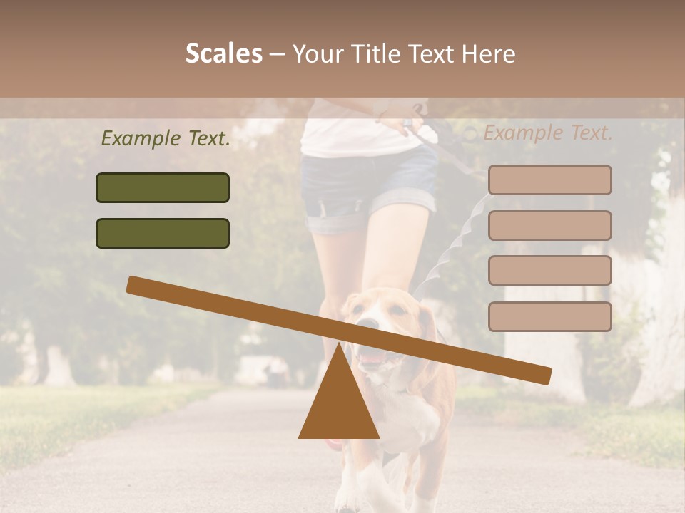 A Woman Running With A Dog On A Leash PowerPoint Template