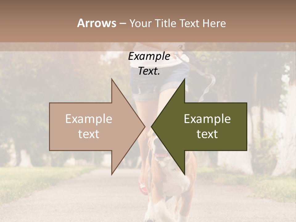 A Woman Running With A Dog On A Leash PowerPoint Template